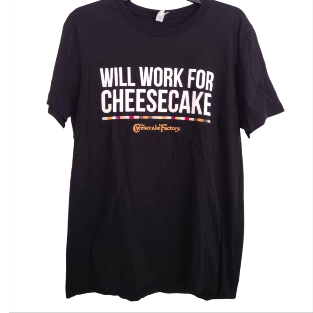 Bella Canvas Cheesecake Factory Black Graphic T-Shirt Size Large